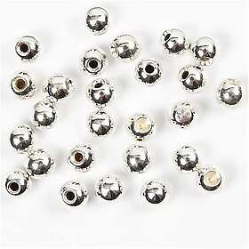 Wire Ändpärlor till 3 mm Silverpläterad 20 st
