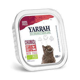Yarrah Organic Cat Chicken & Beef Chunks Grain Free 100g