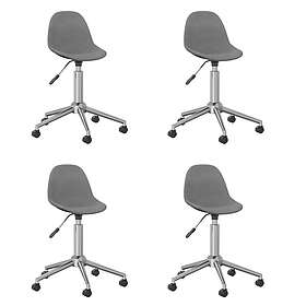 vidaXL Snurrbara matstolar 4 st ljusgrå tyg 3086052