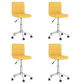 vidaXL Snurrbara matstolar 4 st senapsgul tyg 3087704