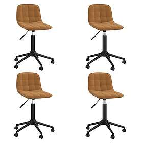 vidaXL Snurrbara matstolar 4 st brun sammet 3086875