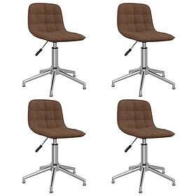 vidaXL Snurrbara matstolar 4 st brun tyg 3086784