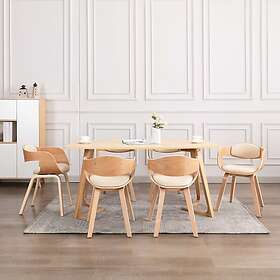vidaXL Matstolar 6 st böjträ och konstläder 3054817