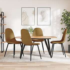 vidaXL Matstolar 4 st brun sammet 325665