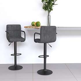 vidaXL Bar Stoolar 2 pcs dark grey velvet 334660