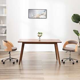 vidaXL Snurrbar matstol böjträ och tyg taupe 287426