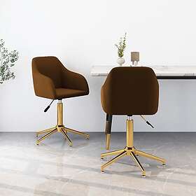 vidaXL Snurrbara matstolar 2 st brun sammet 330720