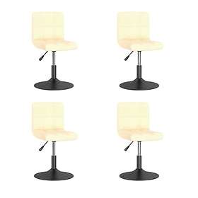 vidaXL Snurrbara matstolar 4 st gräddvit sammet 3087480