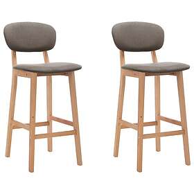 vidaXL Barstolar 2 st taupe tyg 289376