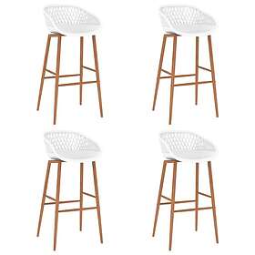 vidaXL Bar Stoolar 4 st vit 248165