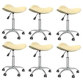 vidaXL Snurrbara matstolar 6 st gräddvit konstläder 3088549
