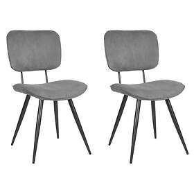 LABEL51 Matstol 2 st Vic 49x60x87 cm mörkgrå 443908