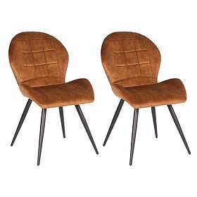 LABEL51 Matstol 2 st Sil 51x64x87 cm ockrafärgad velour 443923