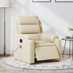 vidaXL Elektrisk massagefåtölj gräddvit tyg 3204977