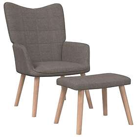 vidaXL Vilstol med fotpall taupe tyg 327939