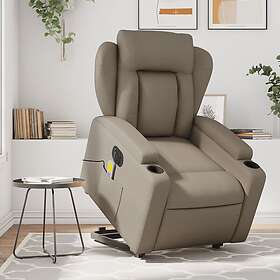 vidaXL Massagefåtölj med uppresningshjälp cappuccino konstläder 3204571
