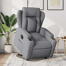 vidaXL Elektrisk reclinerfåtölj med uppresningshjälp ljusgrå tyg 3204506