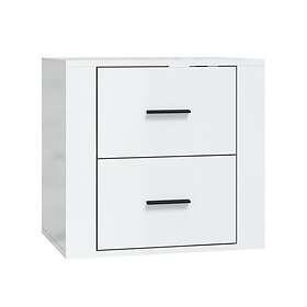vidaXL Väggmonterat Sängbord Vit Högglans 50x36x47cm