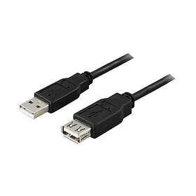 Deltaco USB2-11S USB-förlängningskabel USB till USB 50 cm