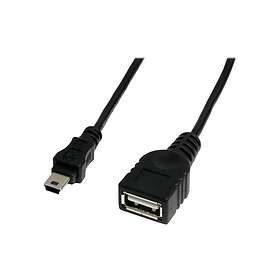 Black StarTech.com 1 ft Mini USB 2.0 Cable USB A to Mini B F/M USB cable USB (F)