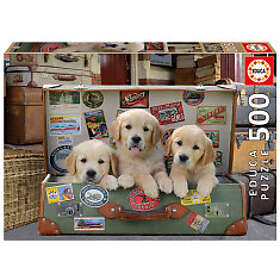 Educa Pussel: Puppies in the Luggage 500 Bitar