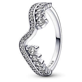 Pandora Timeless Ring Stackable Sparkling Asymmetric Wave ring 192543C01-56