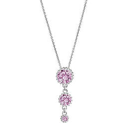 Silver Lempikoru Nuppu tre stenar pink halsband platinerat 31 077 06 500