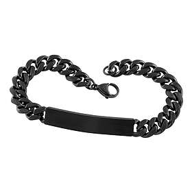 Lykka Strong stål pansararmband 8 mm med platta mattsvart