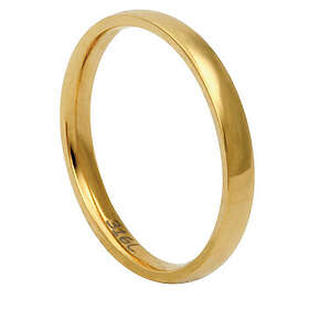 Lykka Strong guldfärgad halvrund slät stålring 2,5 mm-56