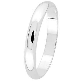 Lykka Exclusive halvrund förlovningsring slät vitguld-210