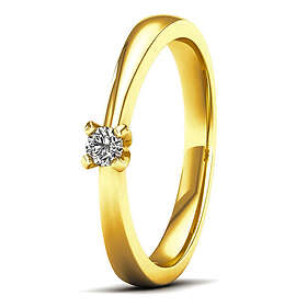 Lykka Elegance diamantring guld solitär 0,10 ct-190