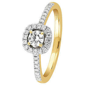 Lykka Halo sidostens diamantring i gulguld-160