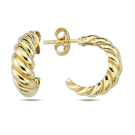 Lykka Casuals twisted guldpläterat kreolsilverhoops