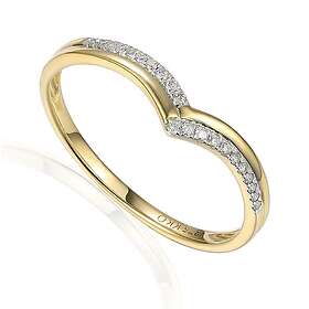 Lykka Elegance chevron diamantring gulguld 0,10 ct 160