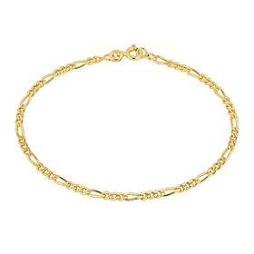 Lykka Basics silver förgyllt figaro kedjearmband 2,8 mm 18 cm