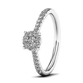 Lykka Elegance sidostens diamant ring i vitguld 0,33 ct-180