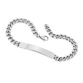 Lykka Strong pansararmband med platta 6 mm silverfärgat