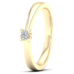Lykka Elegance diamantring guld solitär 0,10 ct-180