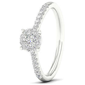 Lykka Elegance sidostens diamant ring i vitguld 0,33 ct-160