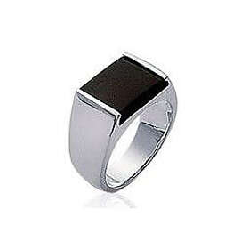 Lykka silver onyx klackring för herrar 10 mm 18,50mm 58