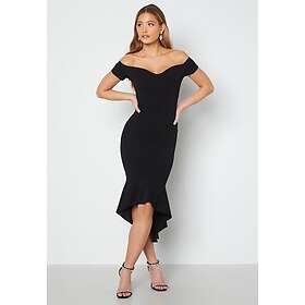 John Zack Off Shoulder Frill High Low Dress