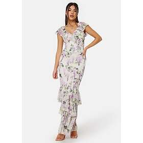 Goddiva Floral Ruffle Hem Maxi Dress