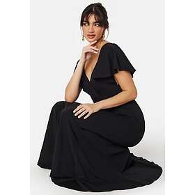 Goddiva Flutter Sleeve Fishtail Maxi Dress