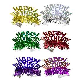 Tiara Happy Birthday Holografiska Flerfärgade 6-pack