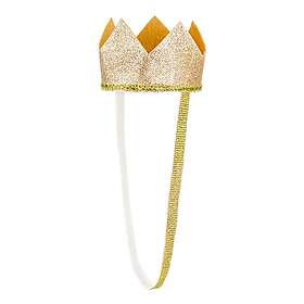 PartyDeco Krona i Tyg Guld One size