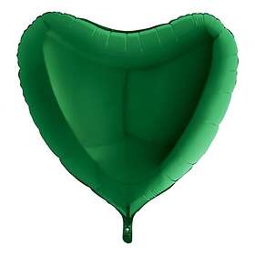 STOR Folieballong Hjärta Grönt 91 cm