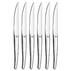 Lou Laguiole Knifeset med Block, Krom, 6-pack