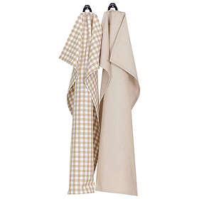 Recycled by Wille Bella Kökshandduk Sand/Vit 2-Pack