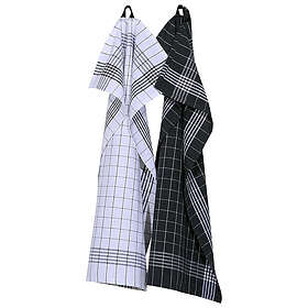 Recycled by Wille Astrid Kökshandduk 2-Pack Mörkgrå/Vit