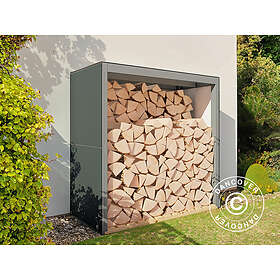 Dancover Vedförvaring, Bertilo HPL 2, 1,51x0,75x1,54m, Antracit/Vit
